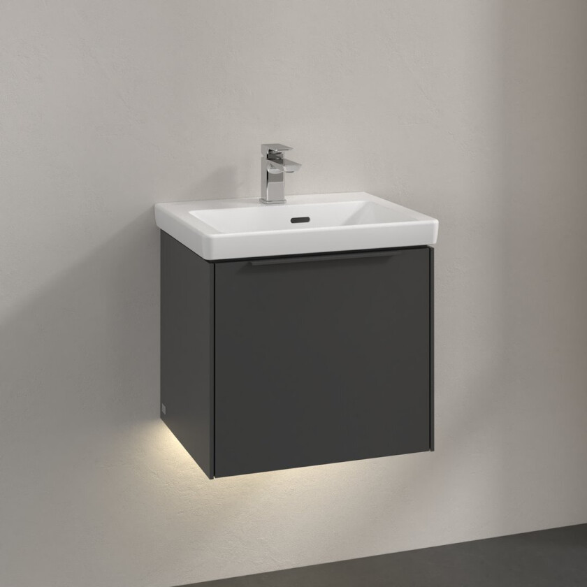 VILLEROY & BOCH SUBWAY 3.0 SERVANTSKAP 47X42 GRAPHITE M/LYS HÅNDTAK I MØBELETS FARGE