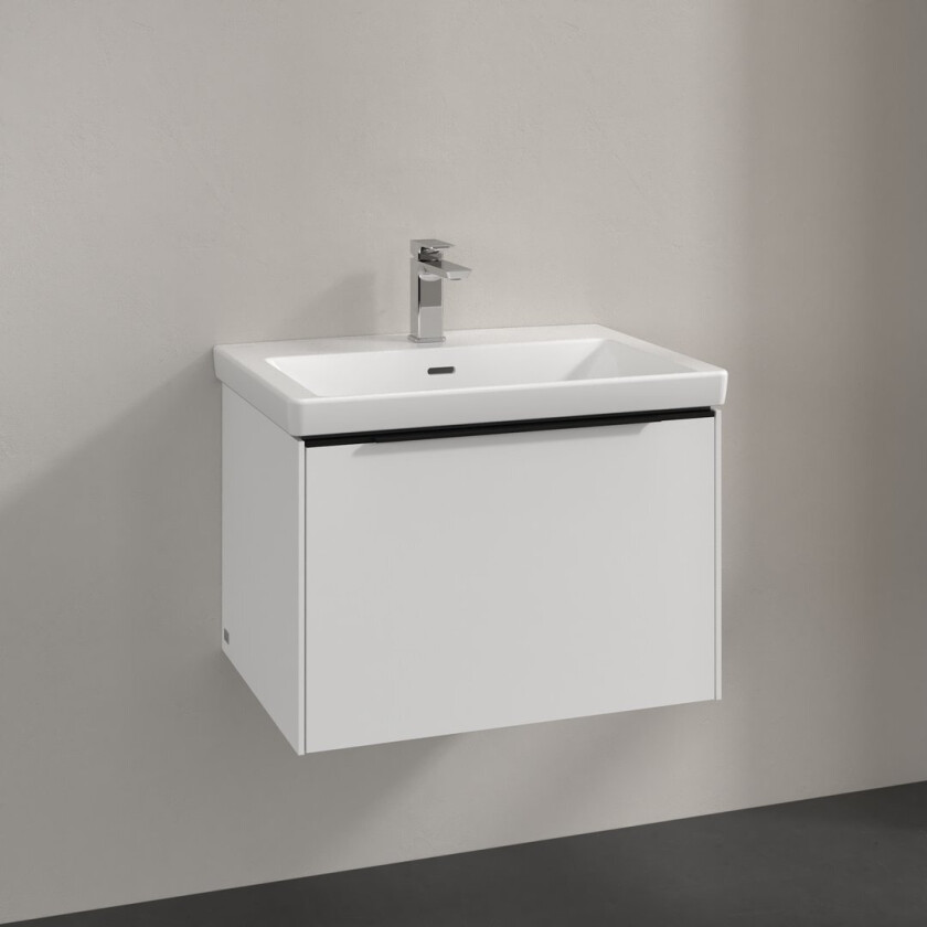 VILLEROY & BOCH SUBWAY 3.0 SERVANTSKAP 66X42 PURE WHITE HÅNDTAK I VOLCANO BLACK