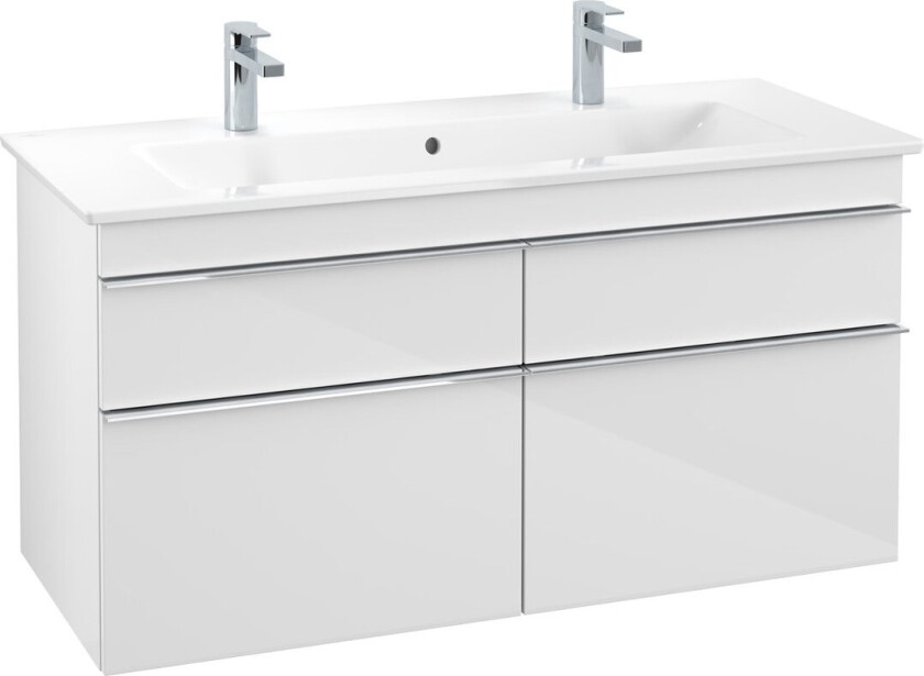 VILLEROY & BOCH VENTICELLO SERVANTSKAP HVIT HØYGLANS M/4 SKUFFER, 1153 X 590 X 477 MM