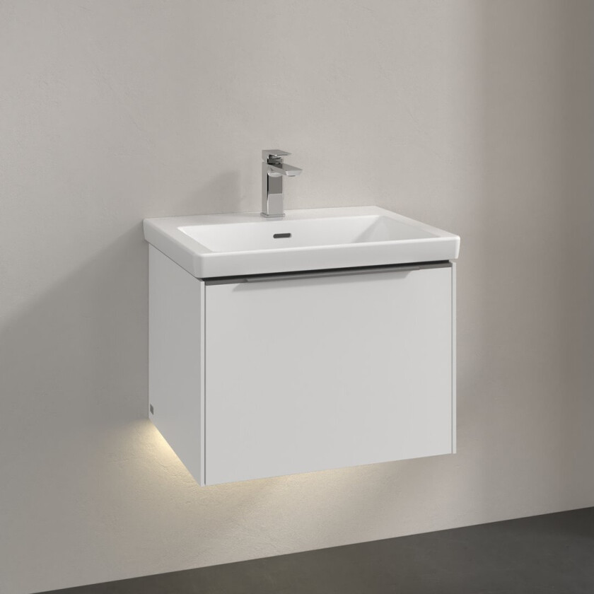 VILLEROY & BOCH SUBWAY 3.0 SERVANTSKAP 57X42 PURE WHITE M/LYS HÅNDTAK I KROM