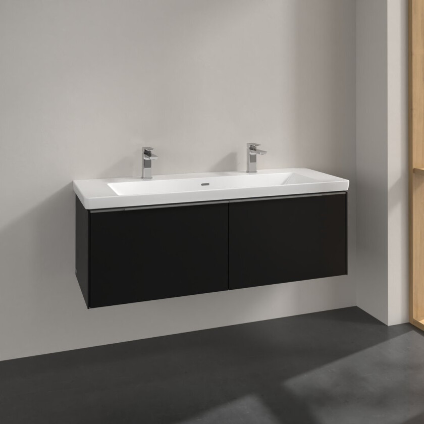 VILLEROY & BOCH SUBWAY 3.0 SERVANTSKAP 127X42 VOLCANO BLACK HÅNDTAK I KROM