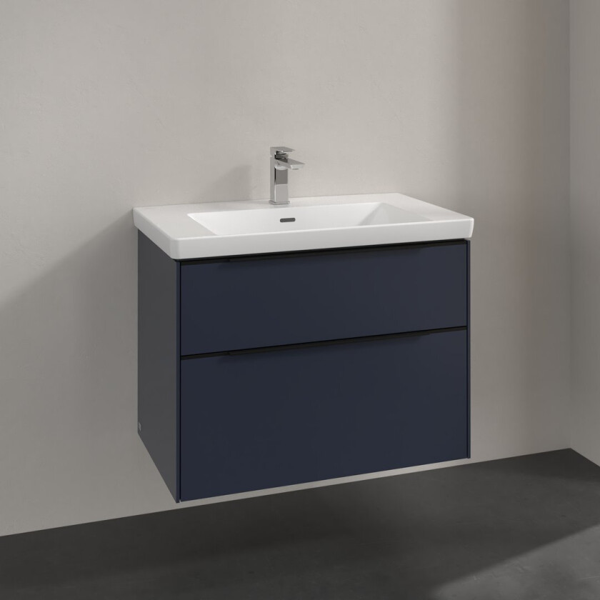 VILLEROY & BOCH SUBWAY 3.0 SERVANTSKAP 77X57 MARINE BLUE HÅNDTAK I VOLCANO BLACK