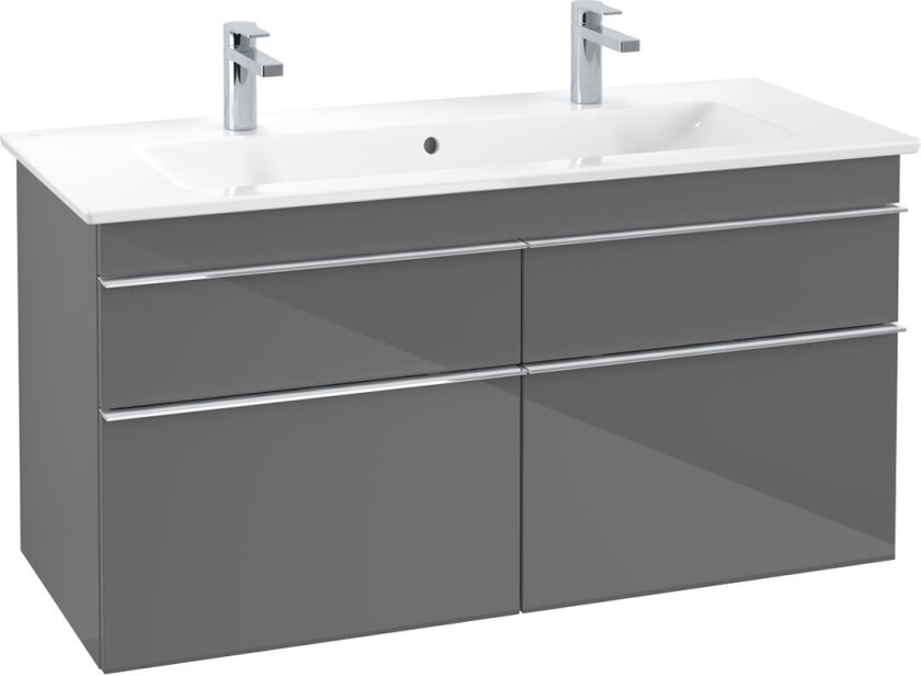 VILLEROY & BOCH VENTICELLO SERVANTSKAP GRÅ HØYGLANS M/4 SKUFFER, 1153 X 590 X 477 MM