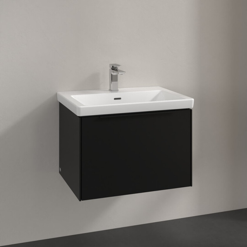 VILLEROY & BOCH SUBWAY 3.0 SERVANTSKAP 66X42 VOLCANO BLACK HÅNDTAK I MØBELETS FARGE