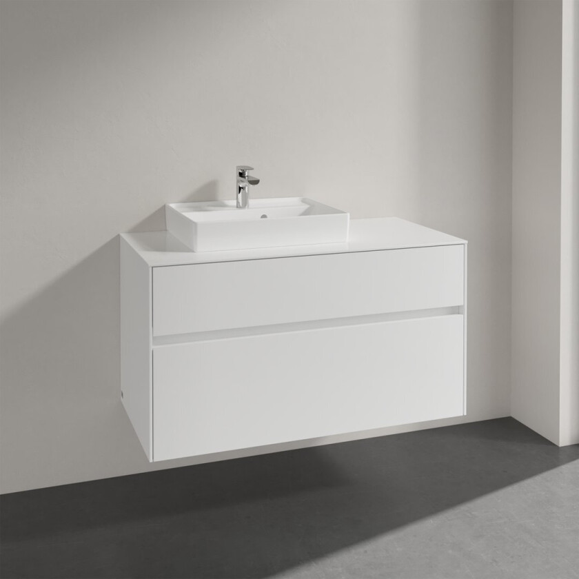 VILLEROY & BOCH COLLARO SERVANTSKAP 100 FOR SERVANT VENSTRE 50 M/2 SKUFFER HVIT HØYGLANS