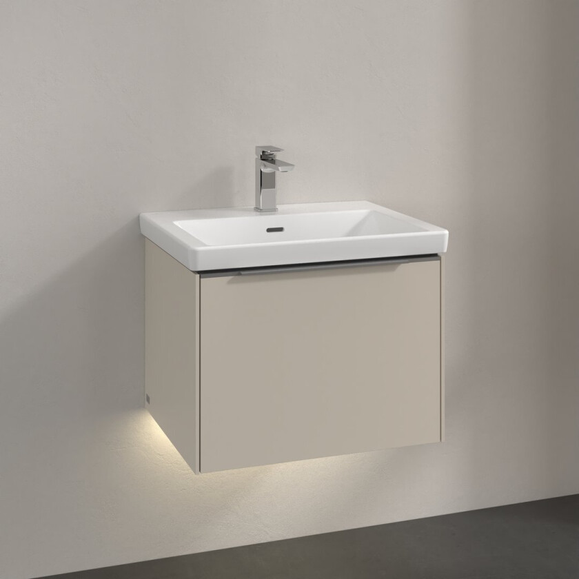 VILLEROY & BOCH SUBWAY 3.0 SERVANTSKAP 57X42 CASHMERE GREY M/LYS HÅNDTAK I KROM