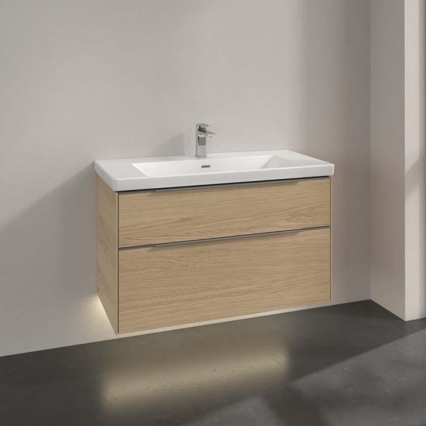 VILLEROY & BOCH SUBWAY 3.0 SERVANTSKAP 97X57 NORDIC OAK M/LYS HÅNDTAK I KROM
