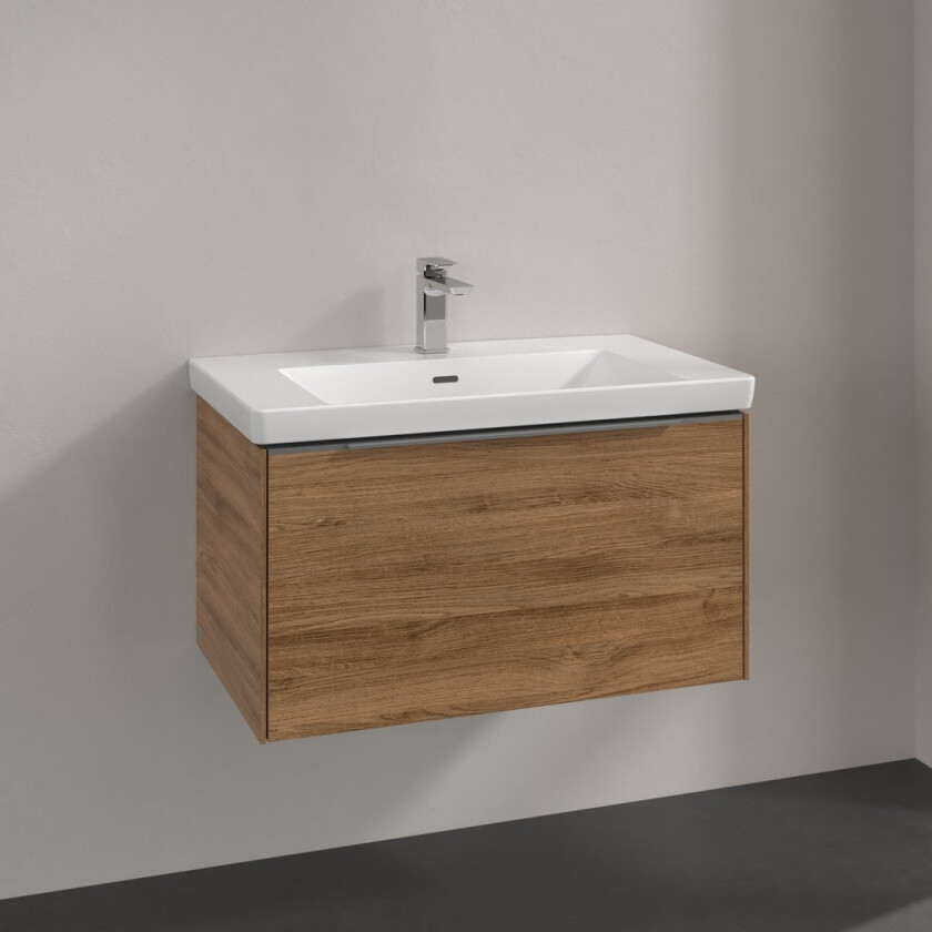 VILLEROY & BOCH SUBWAY 3.0 SERVANTSKAP 77X42 KANSAS OAK HÅNDTAK I KROM