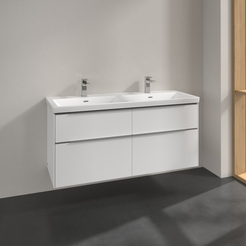 VILLEROY & BOCH SUBWAY 3.0 SERVANTSKAP 127X57 F/DOBBELSERVANT PURE WHITE HÅNDTAK I KROM