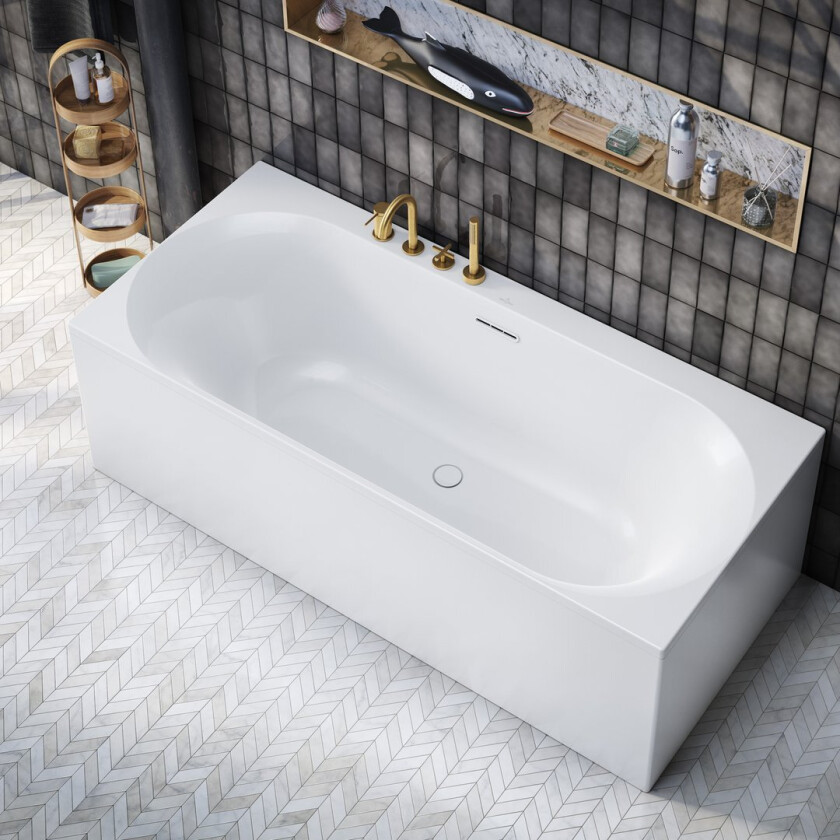 VILLEROY & BOCH LOOP & FRIENDS OVAL DUO BADEKAR 180X80 FOR INNBYGGING HVIT ALPIN