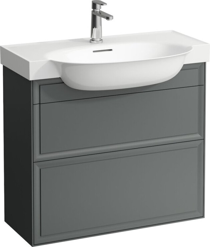 LAUFEN NEW CLASSIC SERVANTSKAP 80 CM 2 SKUFFER TRAFIKKGRÅ