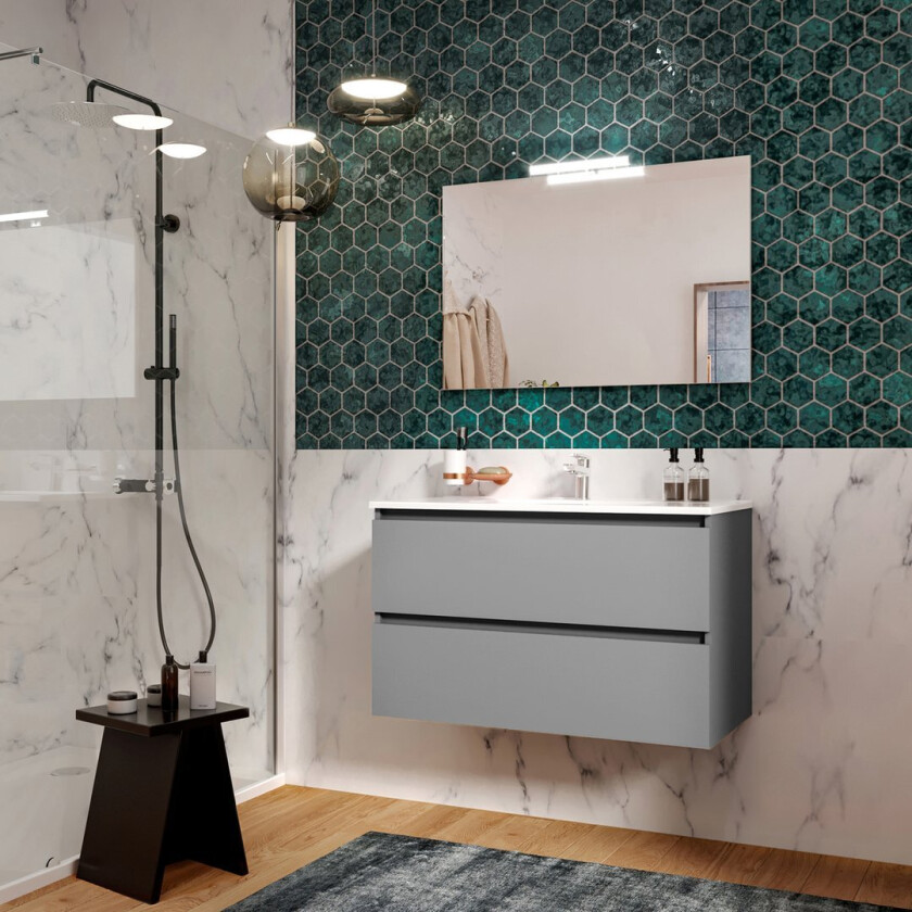 ALLIBERT LUNIK UNDERSKAP 90 CM ONYX GRÅ