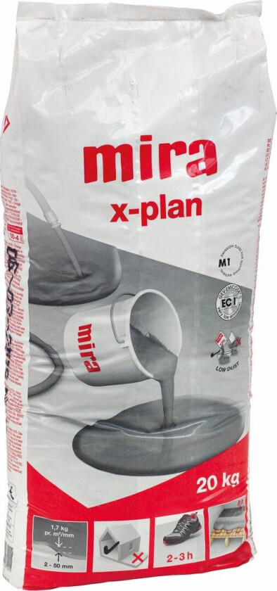 MIRA X-PLAN STØVREDUSERT AVRETTINGSMASSE 20KG