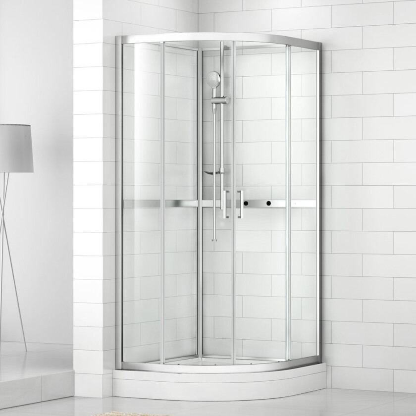 CELESTE SILVIA BUET DUSJKABINETT 90X90X205 CM M/SIKKERHETSFOLIE, KROM