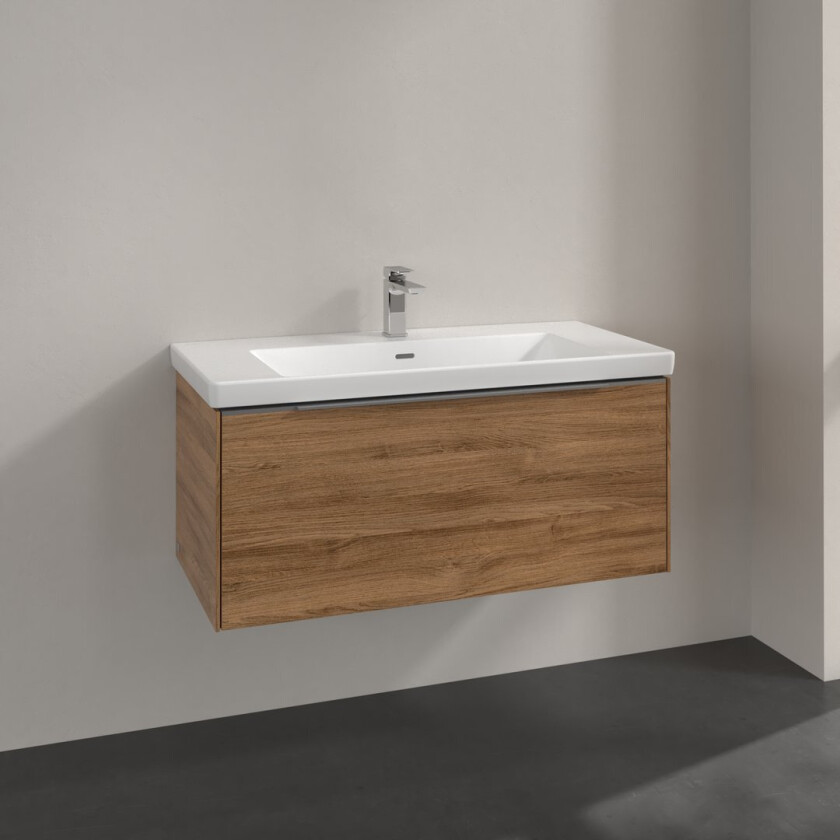 VILLEROY & BOCH SUBWAY 3.0 SERVANTSKAP 97X42 KANSAS OAK HÅNDTAK I KROM