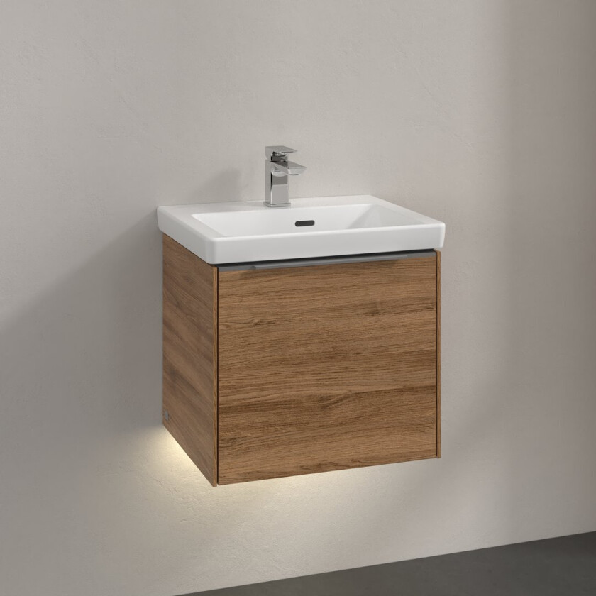 VILLEROY & BOCH SUBWAY 3.0 SERVANTSKAP 47X42 KANSAS OAK M/LYS HÅNDTAK I KROM