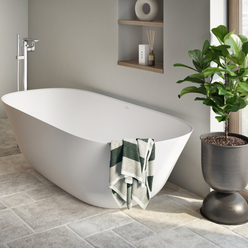 VILLEROY & BOCH THEANO FRITTSTÅENDE BADEKAR 170X75 STONE WHITE