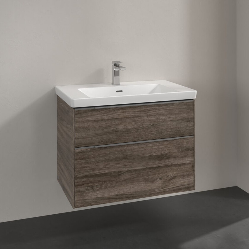 VILLEROY & BOCH SUBWAY 3.0 SERVANTSKAP 77X57 STONE OAK HÅNDTAK I KROM
