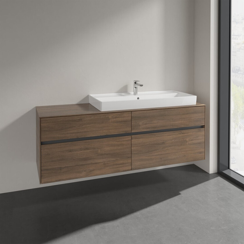 VILLEROY & BOCH COLLARO SERVANTSKAP 160 FOR SERVANT HØYRE 100 CM M/4 SKUFFER ARIZONA EIK