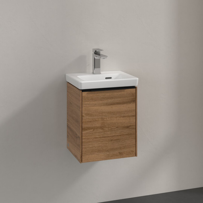 VILLEROY & BOCH SUBWAY 3.0 SERVANTSKAP 35X42 HØYRE KANSAS OAK HÅNDTAK I VOLCANO BLACK