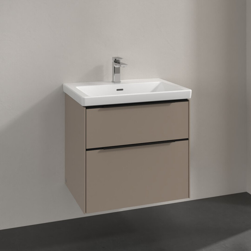 VILLEROY & BOCH SUBWAY 3.0 SERVANTSKAP 62X57 TAUPE HÅNDTAK I VOLCANO BLACK