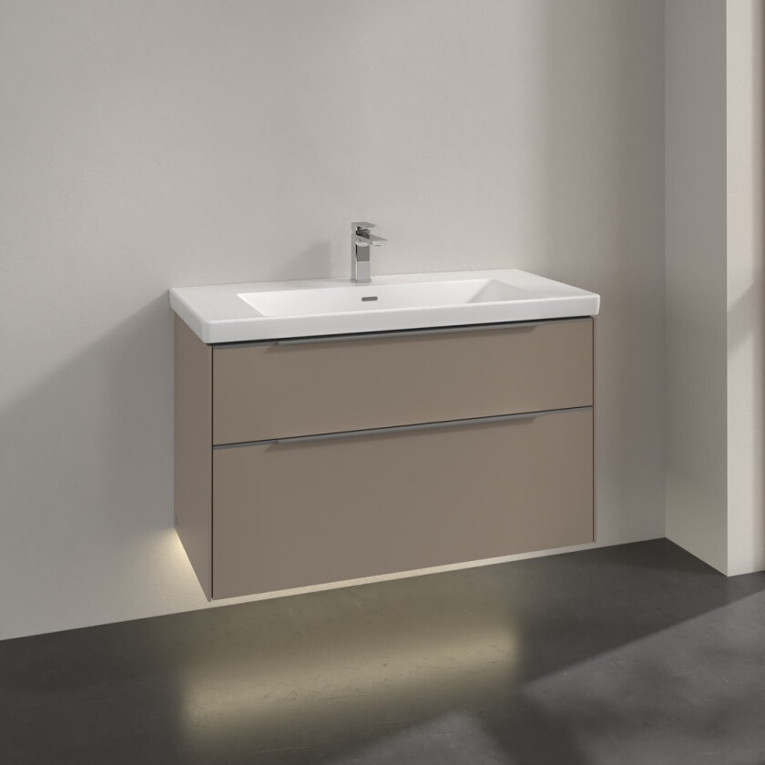 VILLEROY & BOCH SUBWAY 3.0 SERVANTSKAP 97X57 TAUPE M/LYS HÅNDTAK I KROM