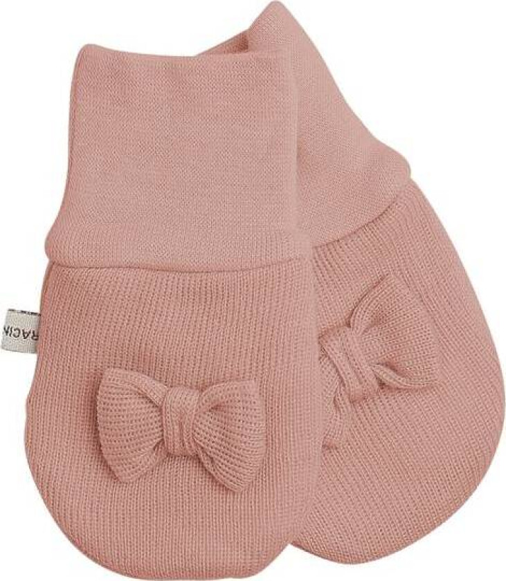 Ullvott Baby Med Sløyfe U/Tommel Dusty Rose