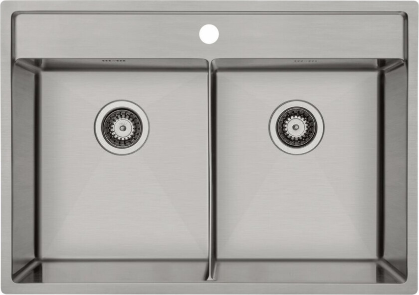 LAVABO KUBUS 742 SOFT SLIM DOBBEL KJØKKENVASK RUSTFRITT STÅL