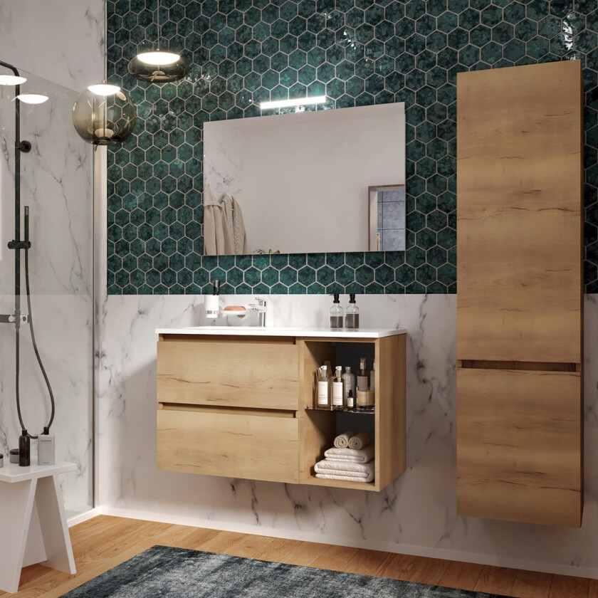 ALLIBERT LUNIK UNDERSKAP 90 CM HALIFAX NATUR EIK