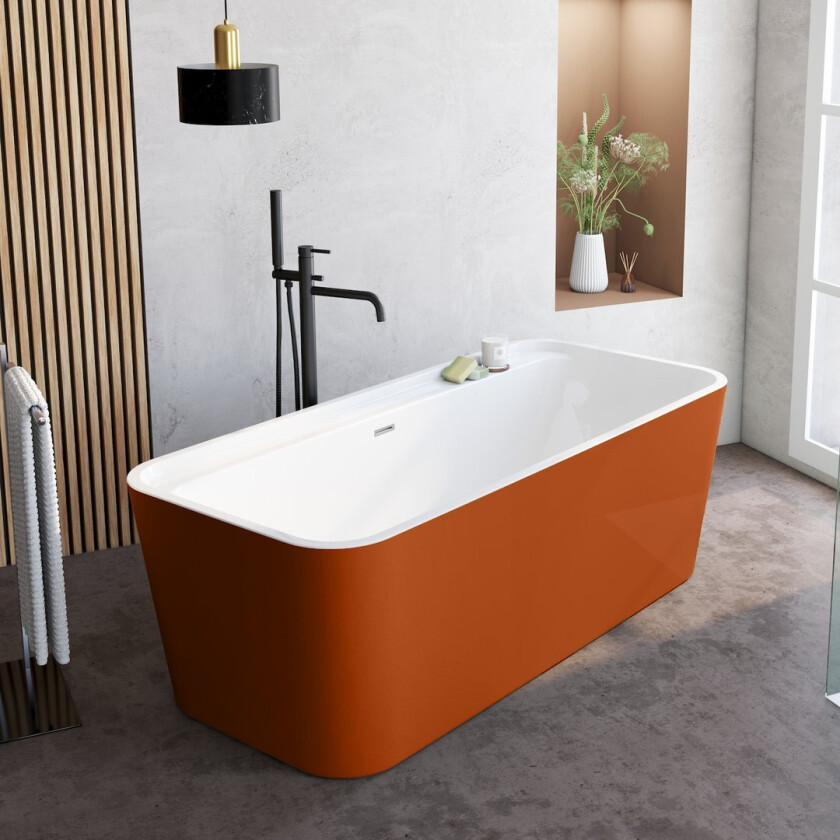 ALLIBERT KOLORA FRITTSTÅENDE BADEKAR 170X78 ORANSJE KOBBER