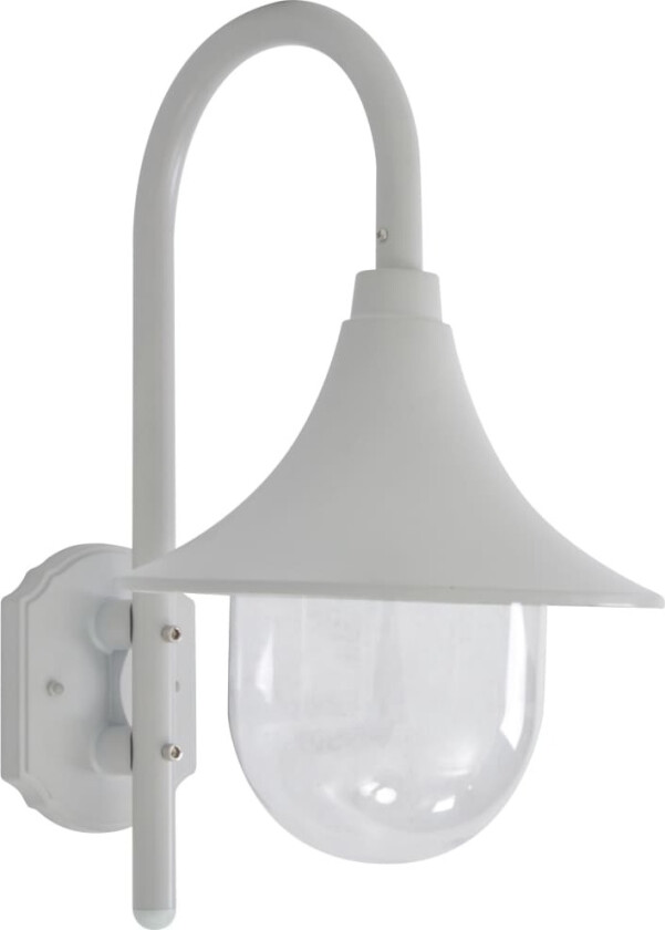 Utendørs vegglampe E27 42 cm aluminium hvit