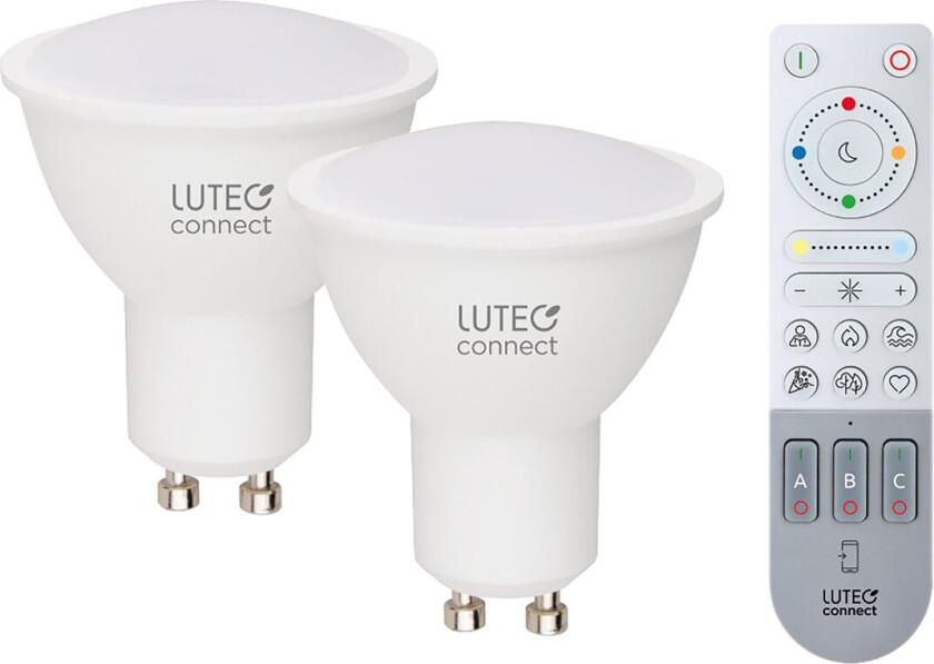 LUTEC CONNECT GU10 E27 INDOOR LED 2 PÆRE CCT & RGB + FJERNKONTROLL