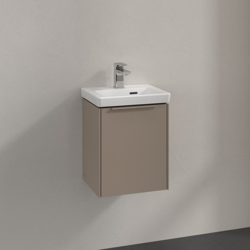 VILLEROY & BOCH SUBWAY 3.0 SERVANTSKAP 35X42 VENSTRE TAUPE HÅNDTAK I MØBELETS FARGE