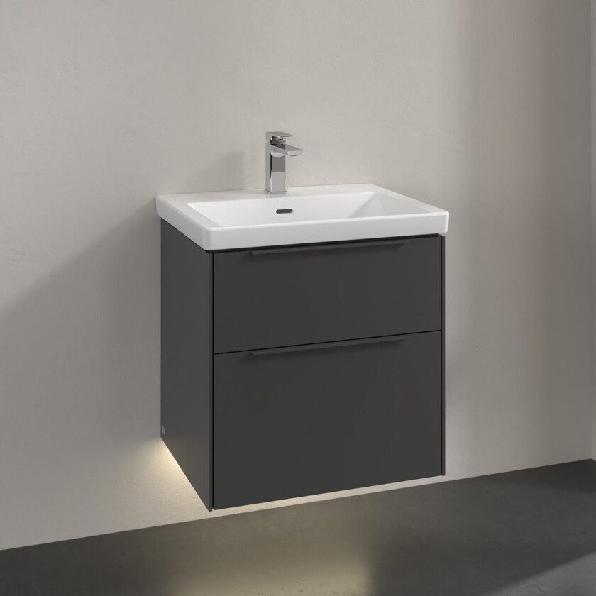 VILLEROY & BOCH SUBWAY 3.0 SERVANTSKAP 57X47 GRAPHITE M/LYS HÅNDTAK I MØBELETS FARGE