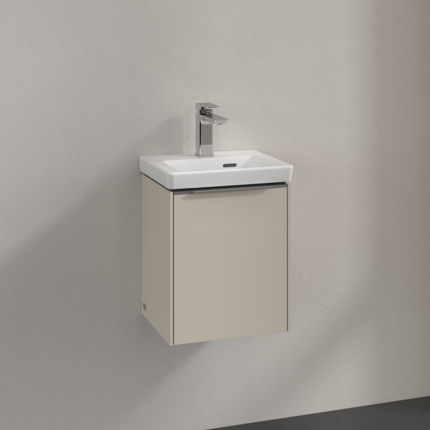 VILLEROY & BOCH SUBWAY 3.0 SERVANTSKAP 35X42 HØYRE CASHMERE GREY HÅNDTAK I KROM