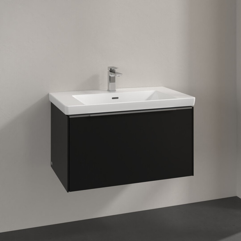 VILLEROY & BOCH SUBWAY 3.0 SERVANTSKAP 77X42 VOLCANO BLACK HÅNDTAK I KROM