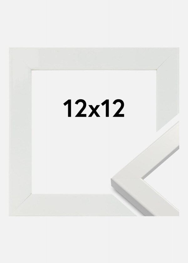Ramme White Wood Glossy 12x12 Cm
