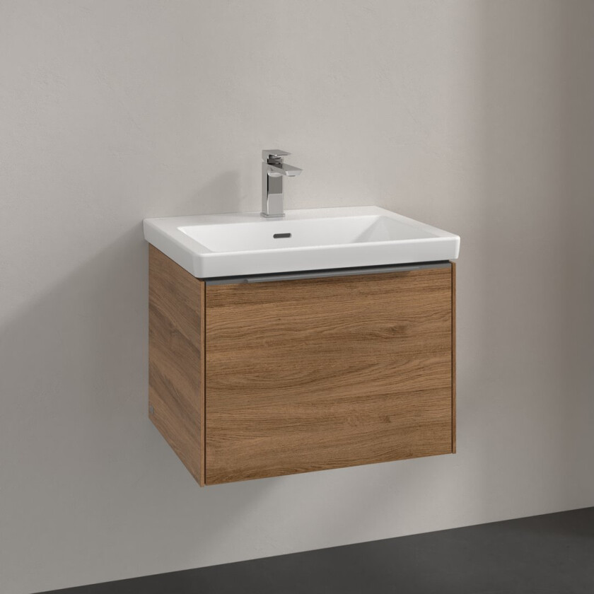 VILLEROY & BOCH SUBWAY 3.0 SERVANTSKAP 57X42 KANSAS OAK HÅNDTAK I KROM