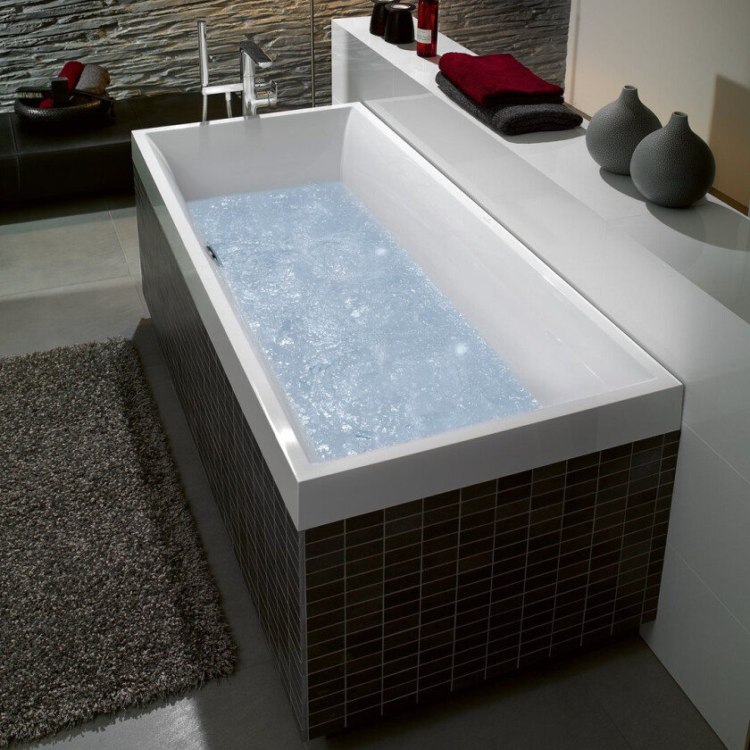 VILLEROY & BOCH SQUARE DUO BADEKAR 180X80 FOR INNBYGGING HVIT ALPIN