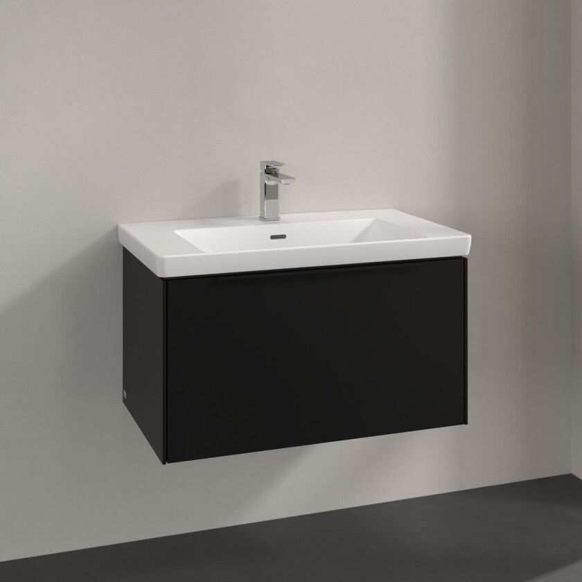 VILLEROY & BOCH SUBWAY 3.0 SERVANTSKAP 77X42 VOLCANO BLACK HÅNDTAK I MØBELETS FARGE