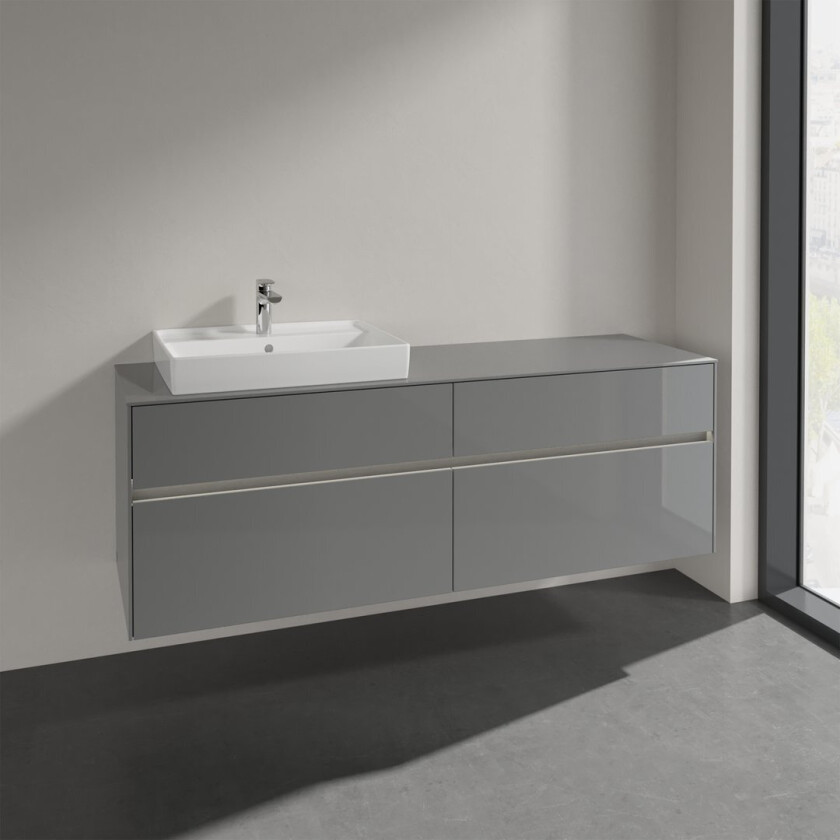 VILLEROY & BOCH COLLARO SERVANTSKAP 160 M/LYS FOR SERVANT VENSTRE 60 CM M/4 SKUFFER GRÅ HØYGLANS