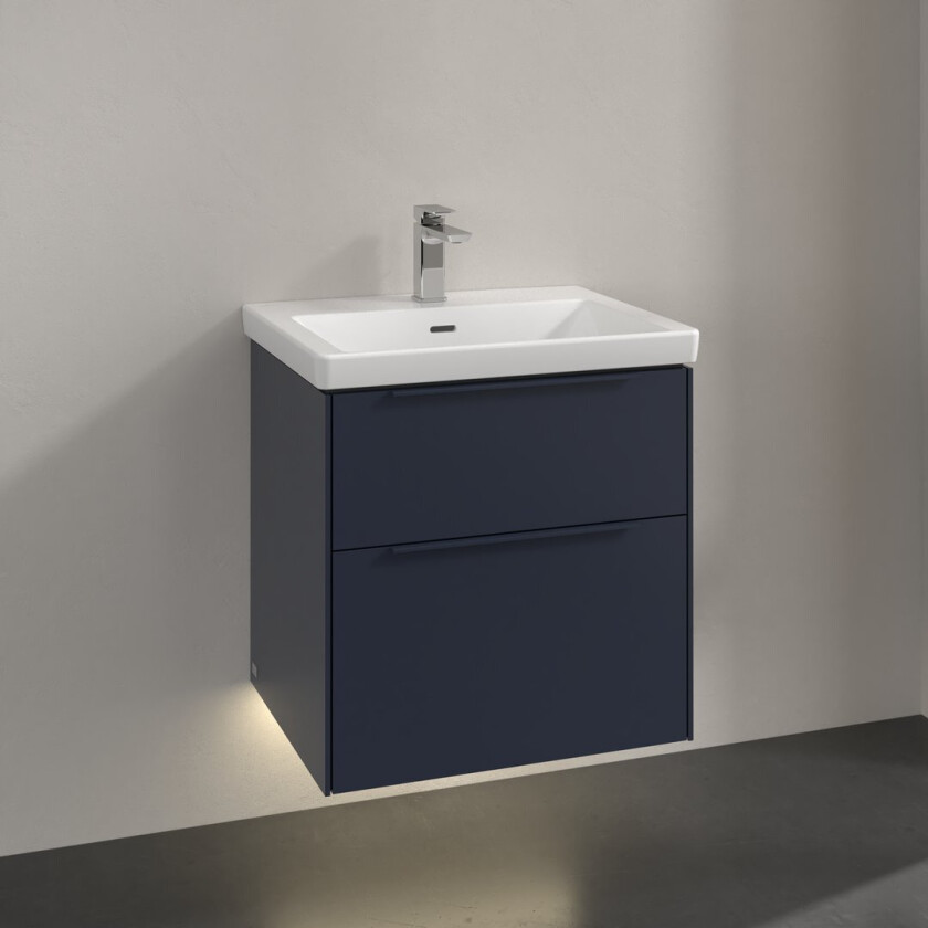 VILLEROY & BOCH SUBWAY 3.0 SERVANTSKAP 57X47 MARINE BLUE M/LYS HÅNDTAK I MØBELETS FARGE