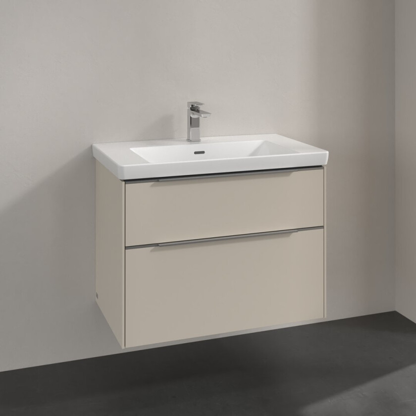 VILLEROY & BOCH SUBWAY 3.0 SERVANTSKAP 77X57 CASHMERE GREY HÅNDTAK I KROM