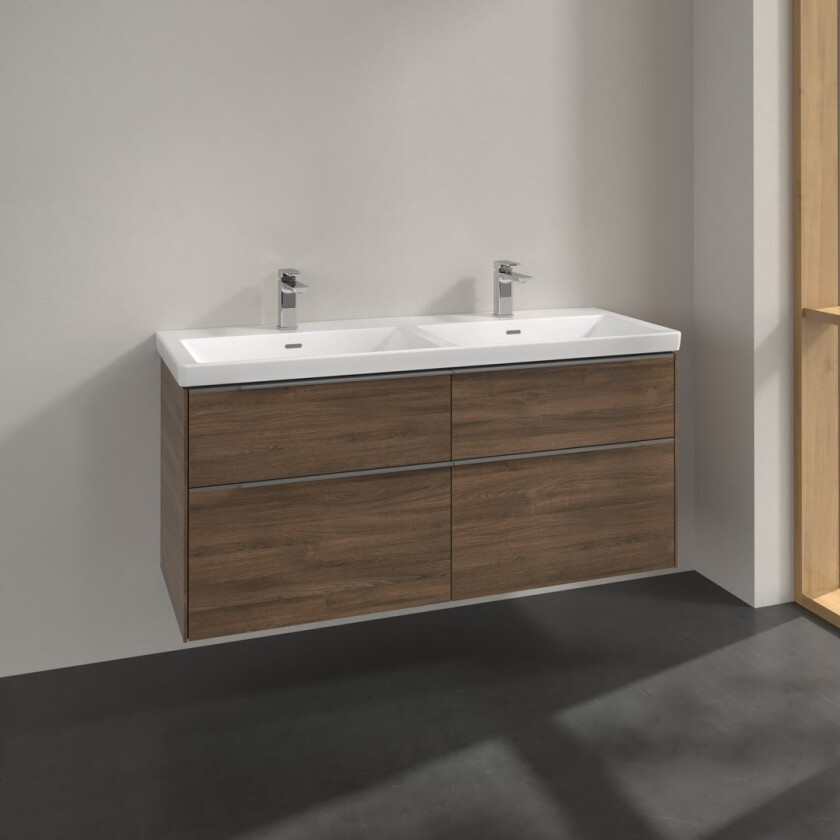 VILLEROY & BOCH SUBWAY 3.0 SERVANTSKAP 127X57 F/DOBBELSERVANT ARIZONA OAK HÅNDTAK I KROM