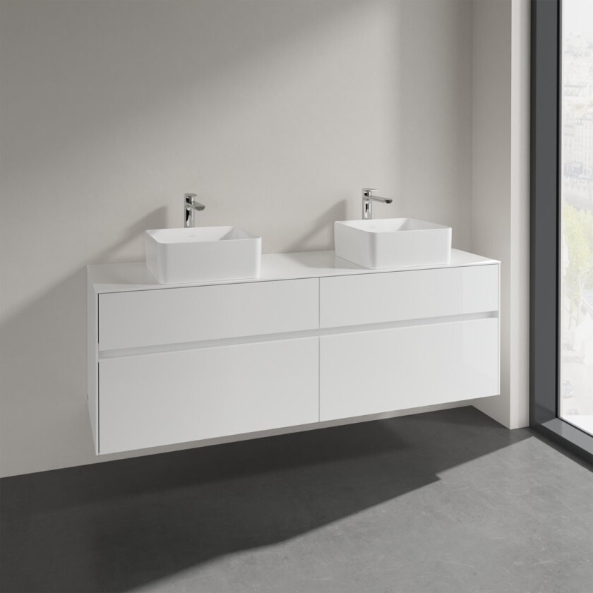 VILLEROY & BOCH COLLARO SERVANTSKAP 160 FOR SERVANT VENSTRE M/4 SKUFFER HVIT HØYGLANS