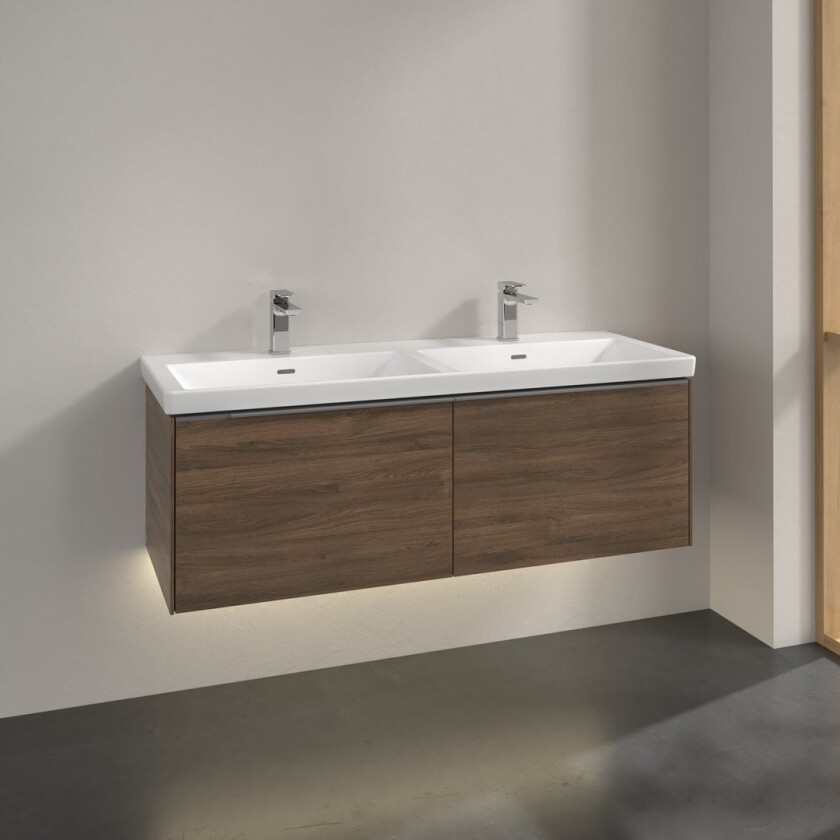 VILLEROY & BOCH SUBWAY 3.0 SERVANTSKAP 127X42 F/DOBBELSERVANT ARIZONA OAK M/LYS HÅNDTAK I KROM