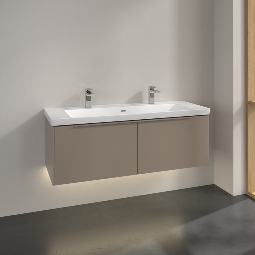 VILLEROY & BOCH SUBWAY 3.0 SERVANTSKAP 127X42 TAUPE M/LYS HÅNDTAK I MØBELETS FARGE