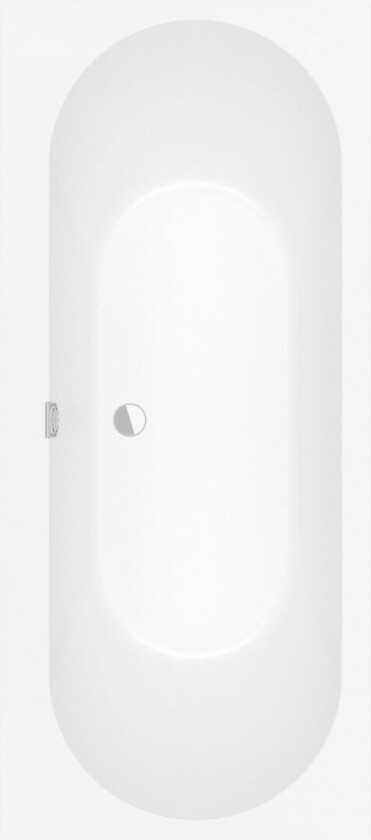 VILLEROY & BOCH OBERON 2.0 BADEKAR 170X75 FOR INNBYGGING STONE WHITE M/AVLØPSSETT I SORT/STONE WHITE