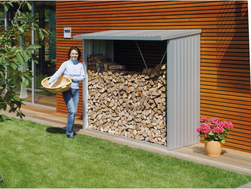 Bilde av BIOHORT VEDSKJUL WOODSTOCK 230 METALLIC SØLV