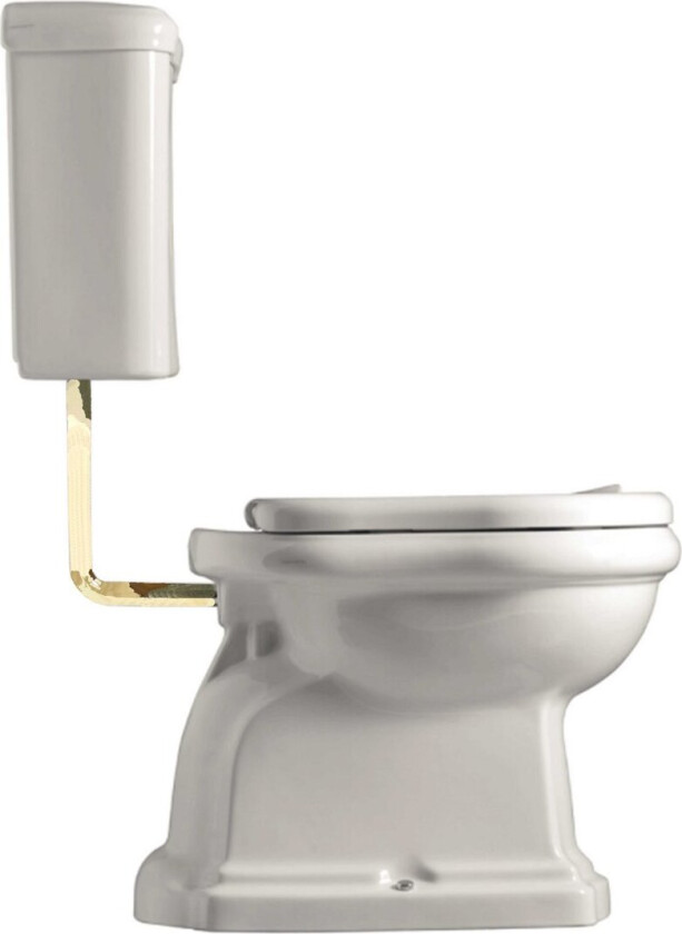 Bilde av LAVABO RETRO LOW TOALETT M/P-LÅS HVIT M/MESSING RØR